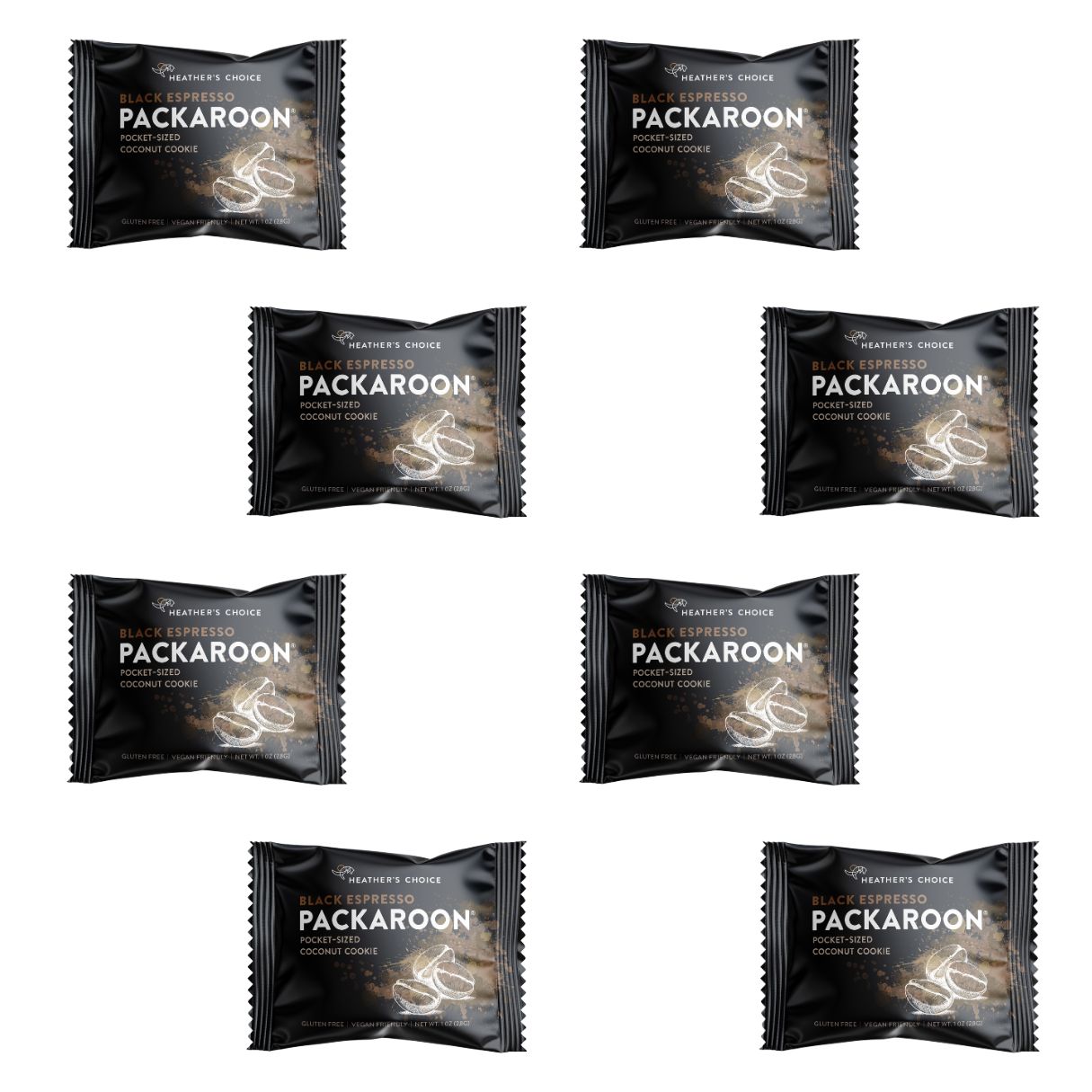 Black Espresso Packaroons® (Eight Pack)