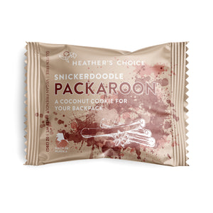 Snickerdoodle Packaroon gluten-free camping snack - frontside of packaging