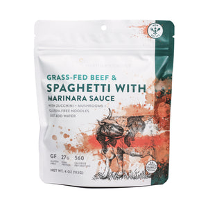 Grass-Fed Beef & Spaghetti with Marinara Sauce gluten free meal - frontside of pouch