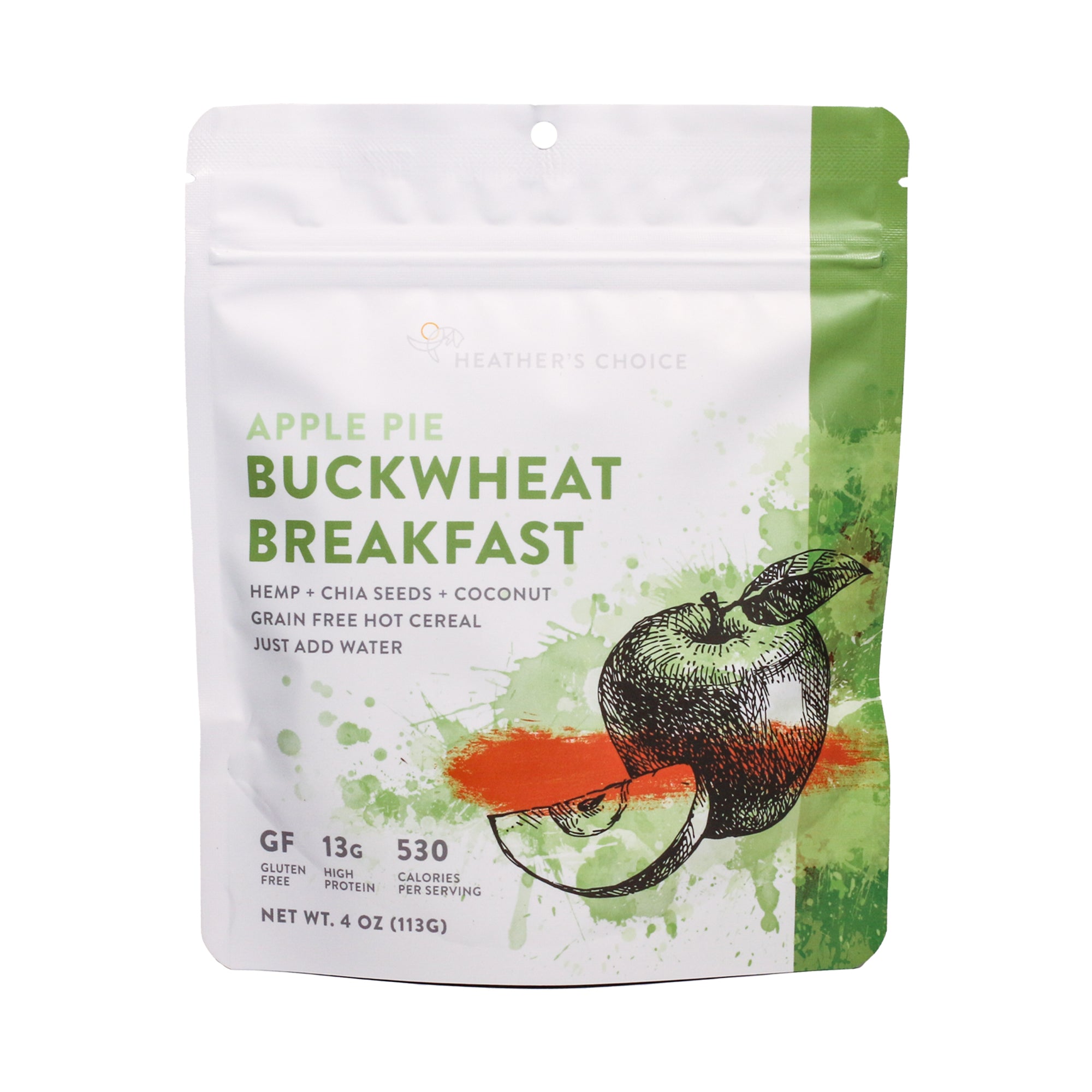 Apple Pie Buckwheat Breakfast dehydrated backpacking breakfast - frontside