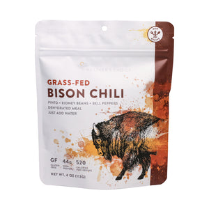 Grass-Fed Bison Chili Dehydrated Backpacking Meal Pouch - Frontside